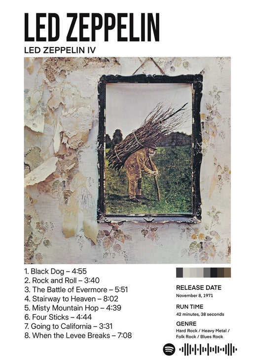 Led Zeppelin- IV art poster – Led Zeppelin- IV wall decor | FLO