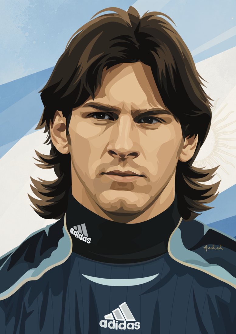 Lionel Messi 2006 FIFA World Cup minimalist portrait poster - Argentina 1/6 Joirney 