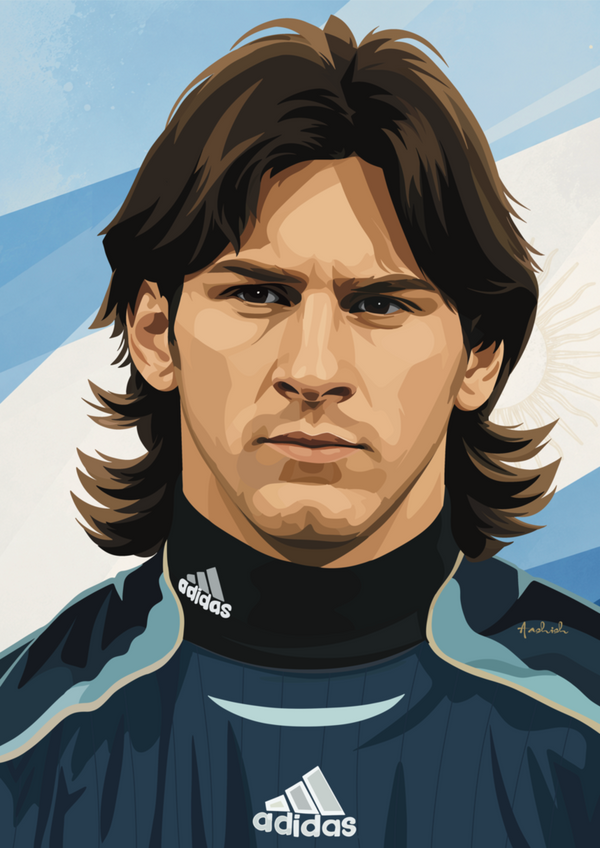 Lionel Messi 2006 FIFA World Cup minimalist portrait poster - Argentina 1/6 Joirney 